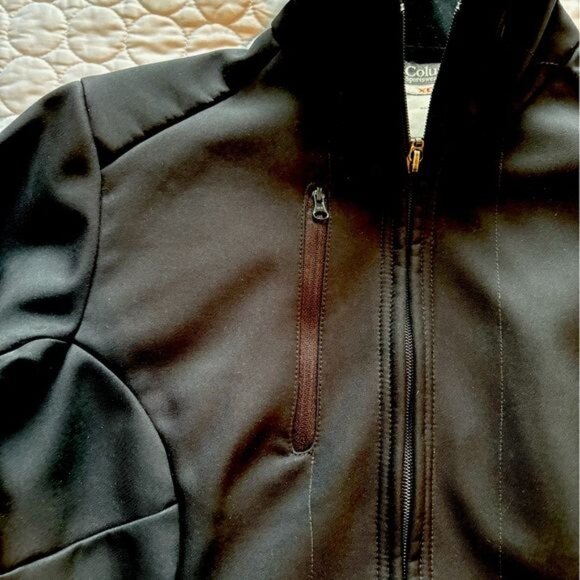 COLUMBIA Soft Shell 3/4-length Jacket Coat Black Sz Small - Picture 2 of 9